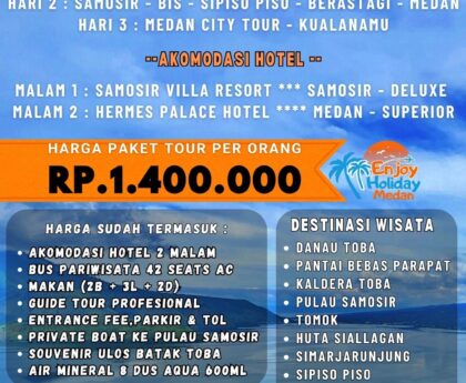 3D2N Medan Danau Toba