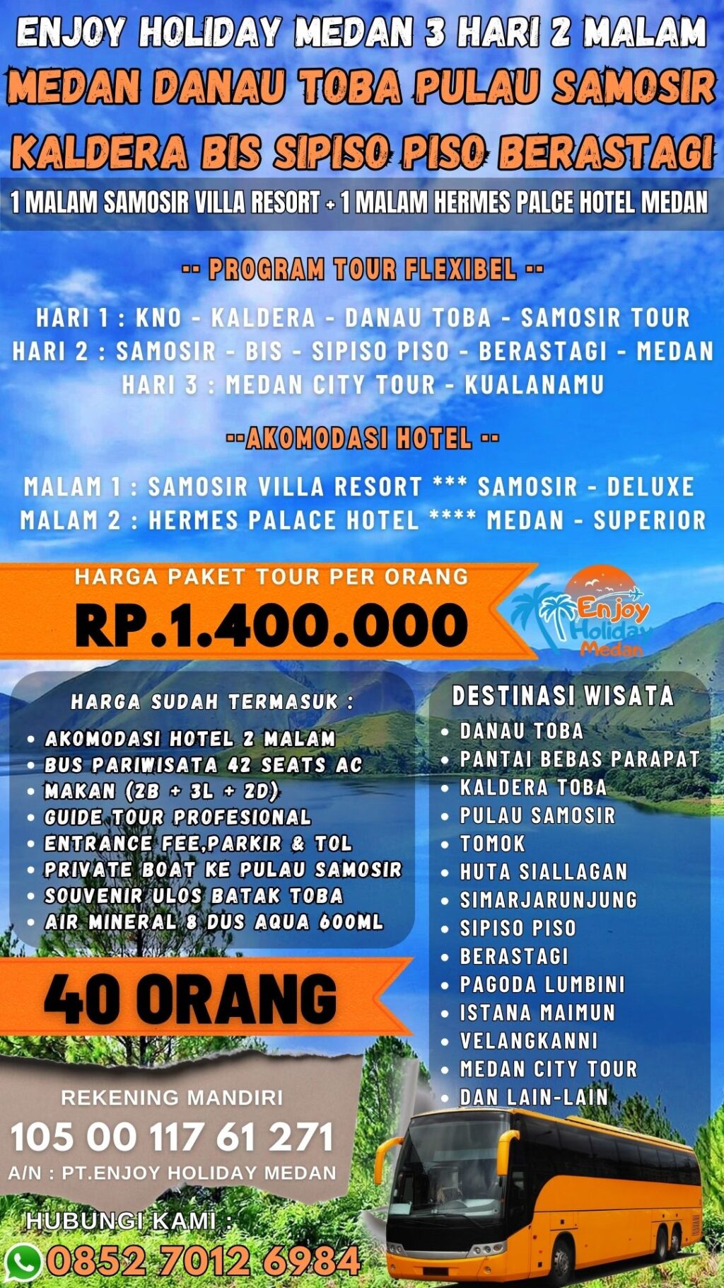 Air Terjun Sipiso Piso Panorama Danau Toba Desa Tongging Tour Danau