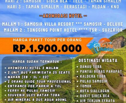 Paket Tour Danau Toba 3 Hari 2 Malam