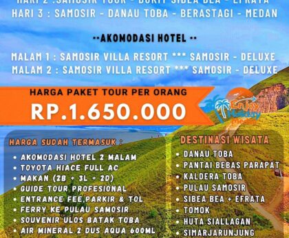 Paket Wisata Danau Toba 3 Hari 2 Malam