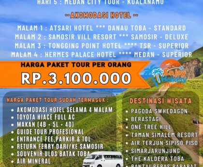 Paket Wisata Danau Toba Berastagi 5D4N